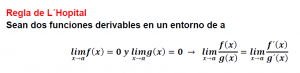 regla de 'Hopital teoria y ejercicios resueltos