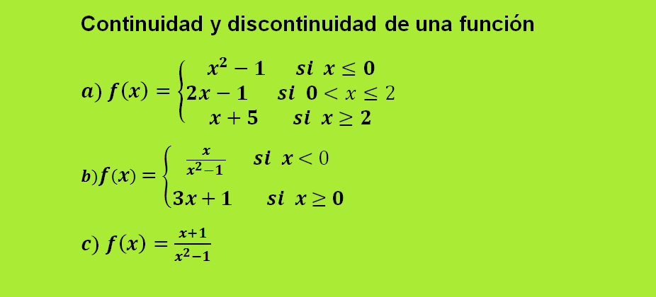 ejercicios de continuidad de funciones resueltas