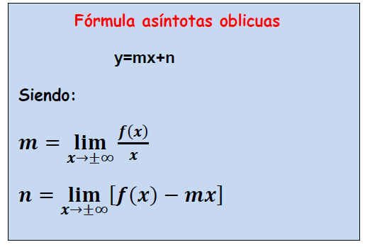 asintotas oblicuas formula