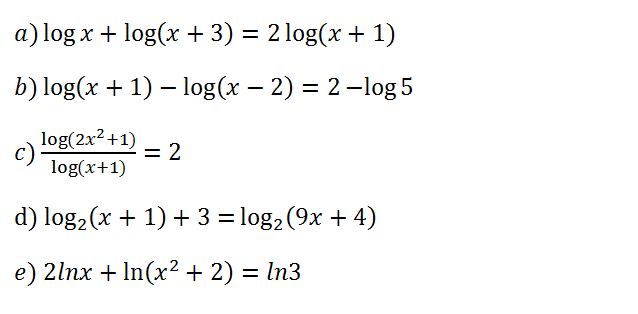 Ejercicios resueltos de ecuaciones logaritmicas 1 bachillerato 4 eso
