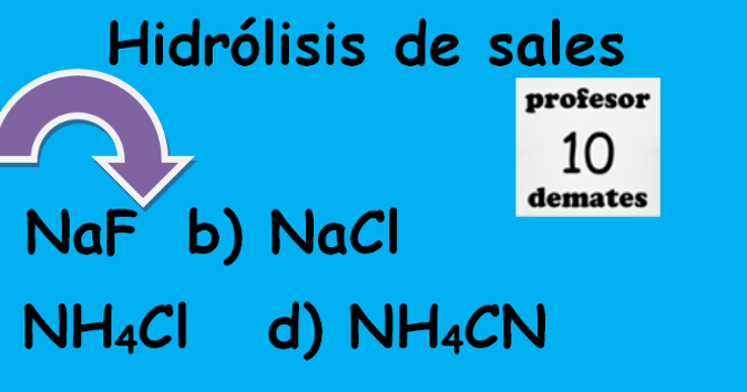 Hidrolisis de sales ejercicios resueltos química