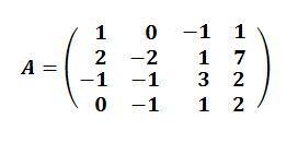 rango de una matriz 4x4