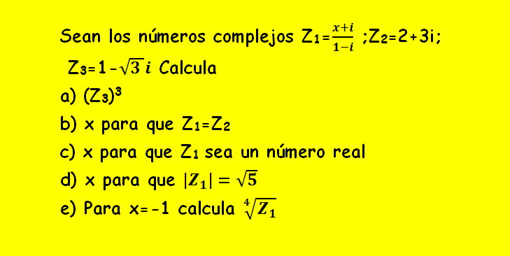 numeros complejos 1 bachillerato ejercicios resueltos