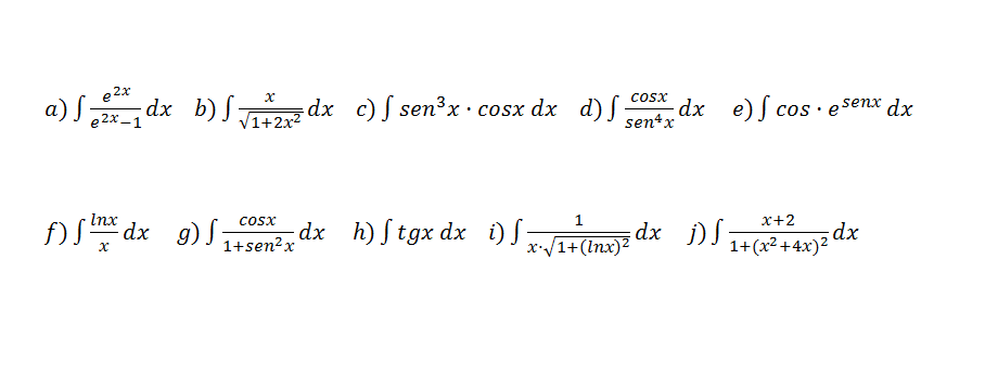 integrales indefinidas inmediatas