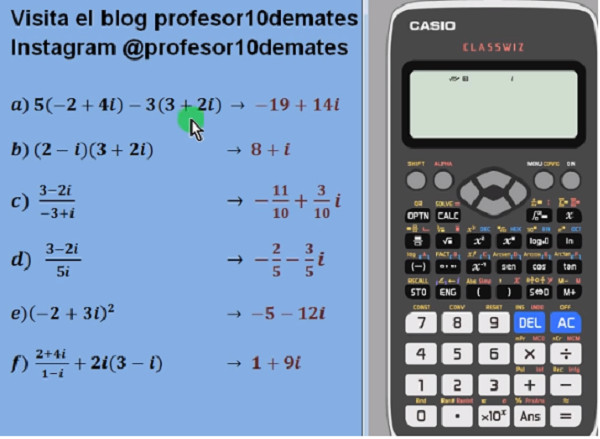 Operaciones Con Numeros Complejos Con Calculadora Profesor10demates