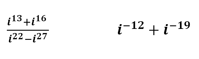 potencias de i numeros complejos negativas