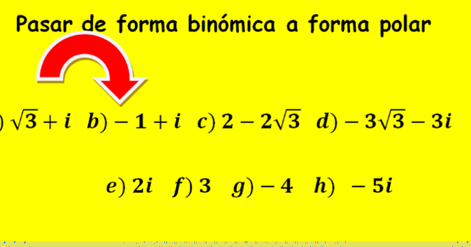 Pasar De Forma Binomica A Forma Polar Numeros Complejos