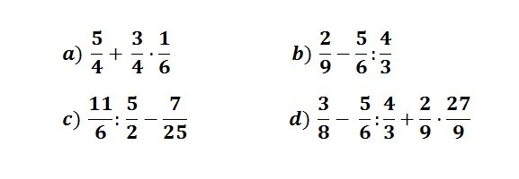 operaciones combinadas con fracciones ejercicios