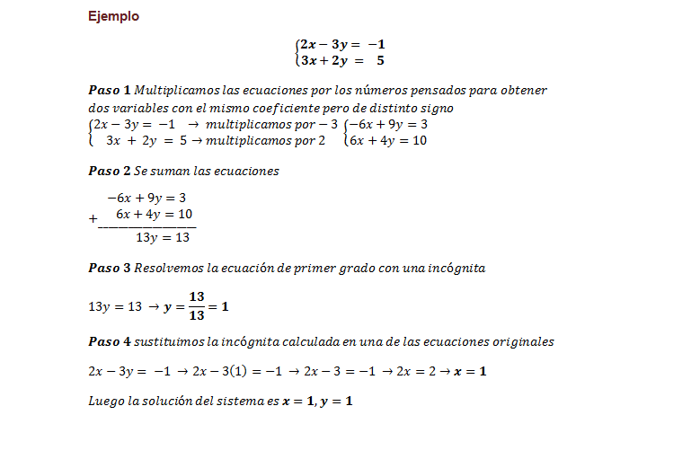 como resolver sistemas de ecuaciones por el metodo de reducción