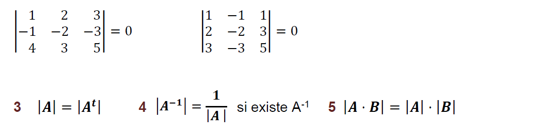 propiedades de los determinantes