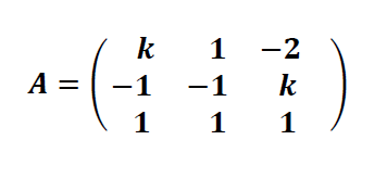 rango de una matriz 3x3 con determinantes y parámetros