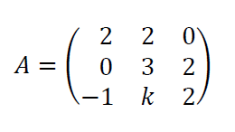 rango de una matriz 3x3 con parámetros