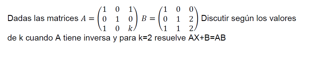 como resolver ecuaciones matriciales 3x3 con parámetros
