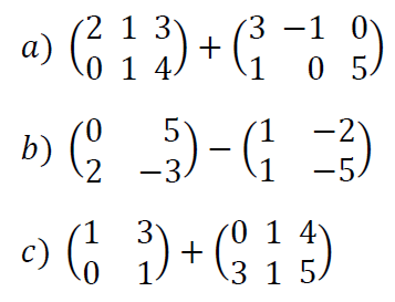 ejercicios de suma de matrices