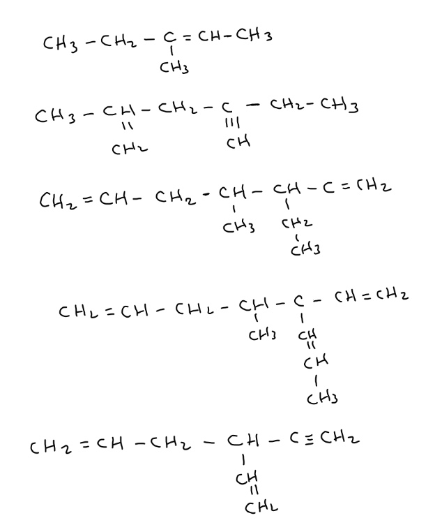 alquenos y alquinos con radiacales ejemplos resueltos para 4 eso 1 bachillerato y 2