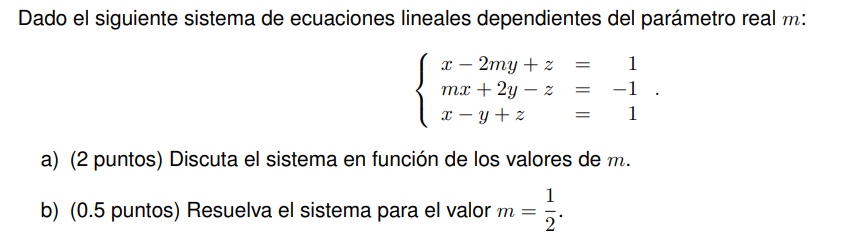 SOLUCION EVAU MADRID MATEMATICAS EJERCICIO A1 ENUNCIADO