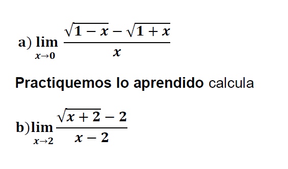 ejercicios de limites con raices resueltos