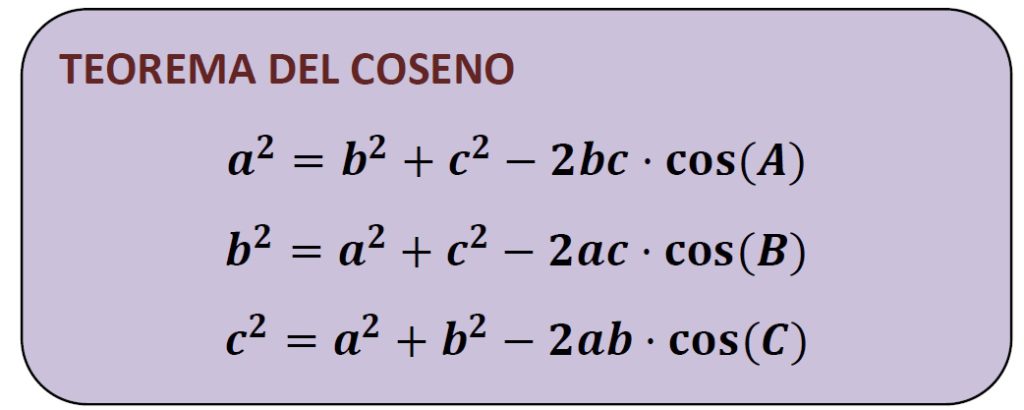 teorema del coseno 4 eso 1 bachillerato formula