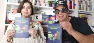 Carmen Rodriguez y Sergio Castro profesor10demates con la novela de experimentos