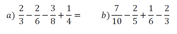 Ejercicio resuelto de sumas y restas de fracciones 