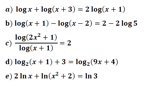 ejercicios de ecuaciones logaritmicas 1 bachillerato resueltas