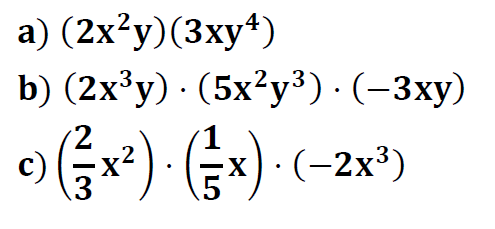 ejercicio de multiplicacion de monomios resuelto