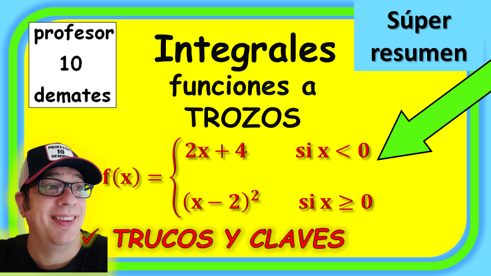 ejercicios de integrales de funciones a trozos areas resueltas